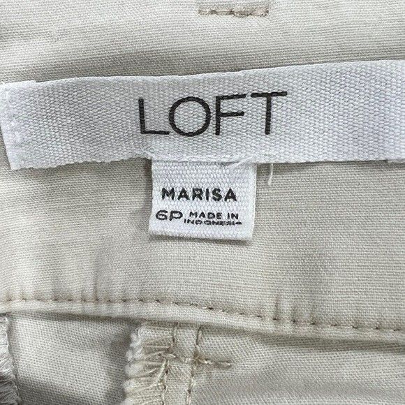 LOFT Womens Petite Marisa Light Khaki Pants Size 6P - Picture 5 of 5